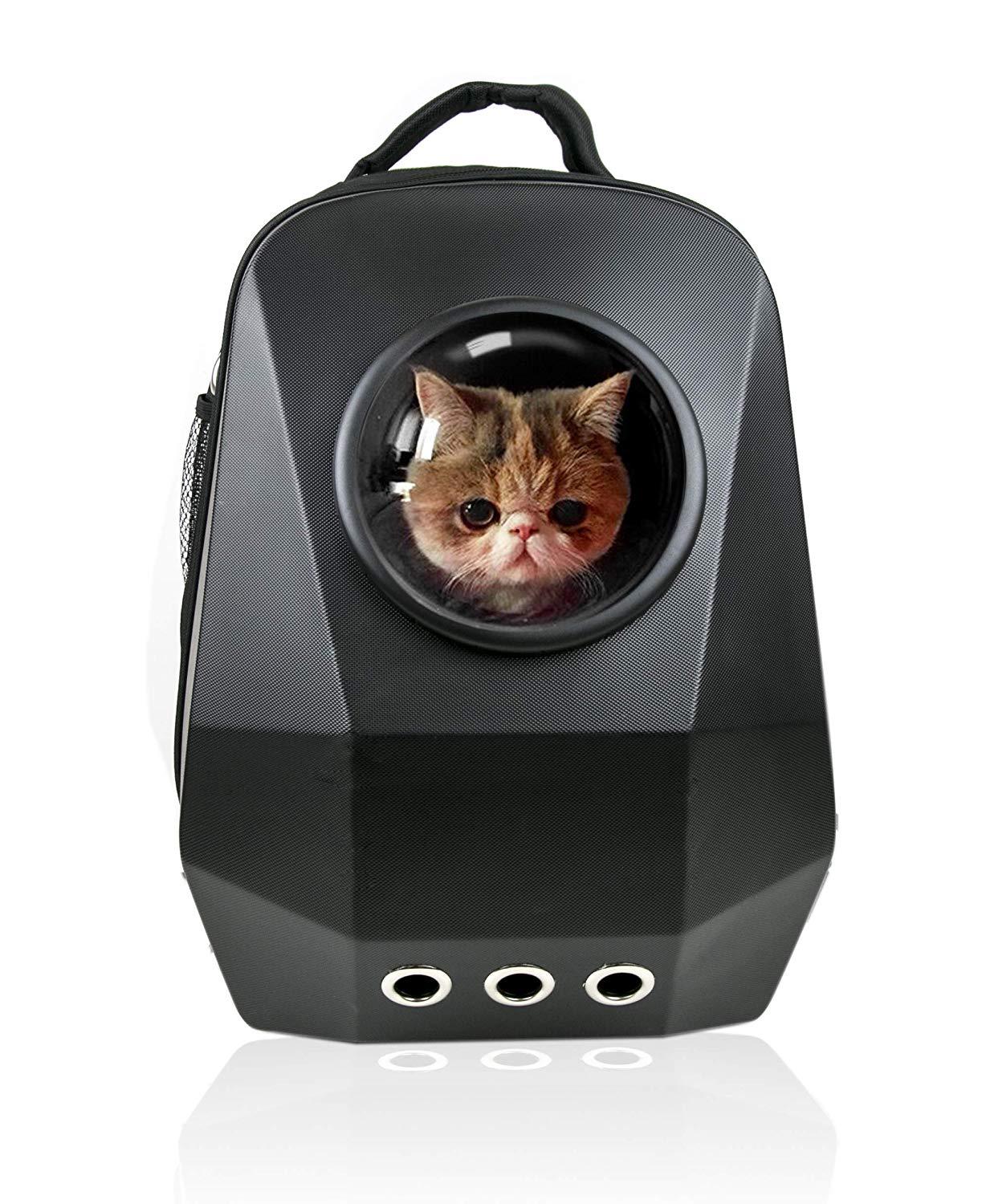 Portable Pet Travel Backpack Carrier For Cat or Small Dog， Space Capsule Bubble Pet Carrier Backpack (Mesh Design Window Airline)