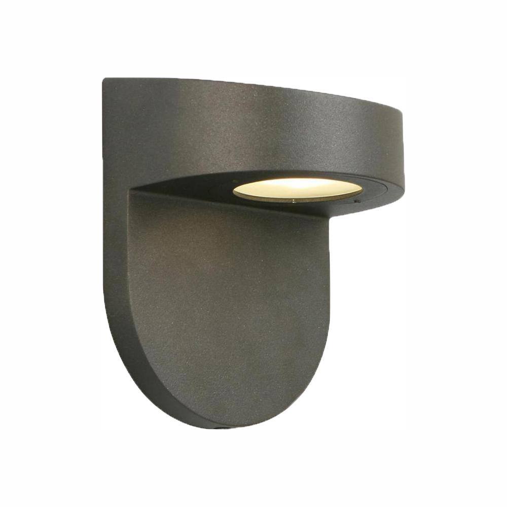 Hampton Bay Black Outdoor LED Wall Lantern Sconce with Frosted Glass ILW1691L-3