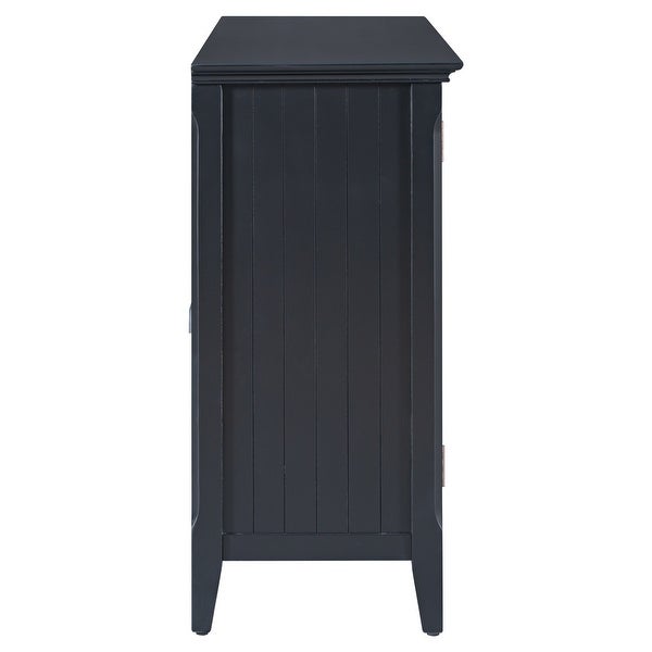 Black 3-Doors Entryway Console Table with Adjustable Shelves