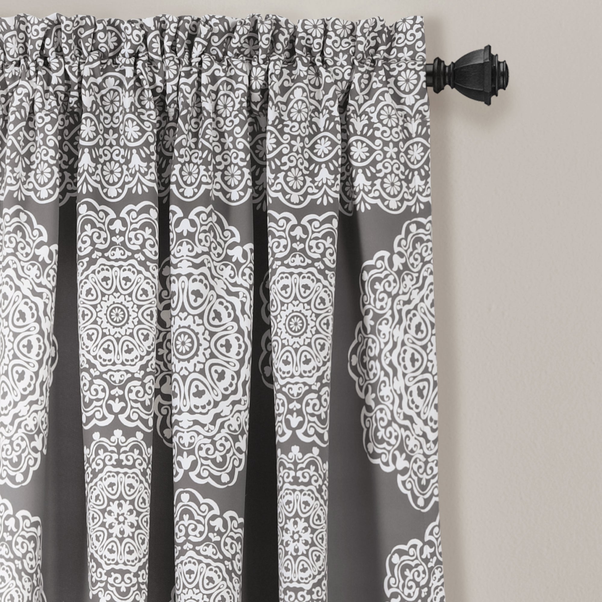 Stripe Medallion Light Filtering Window Curtain Set