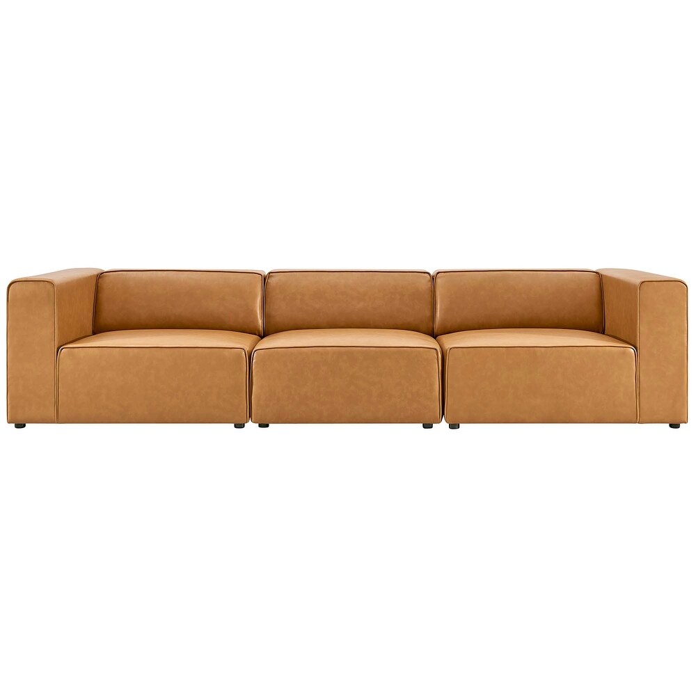 Mingle Vegan Leather 3 Piece Sectional Sofa