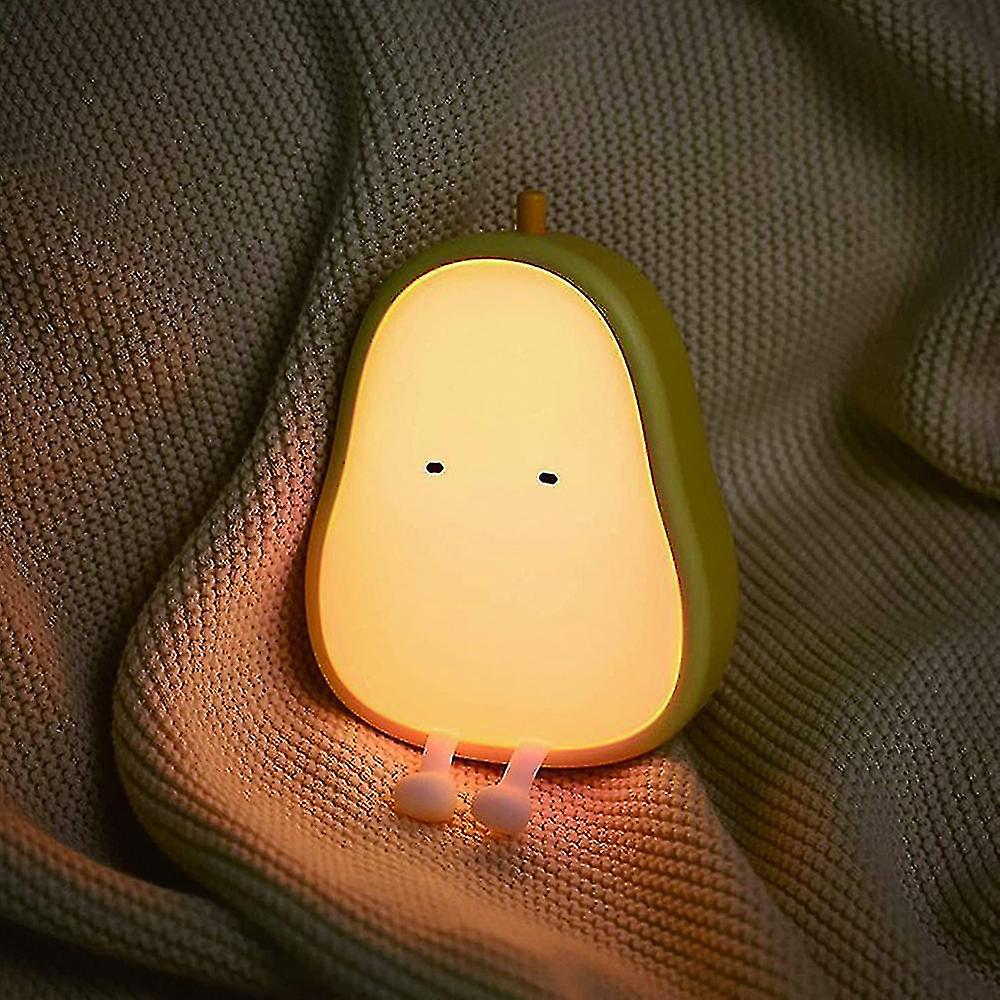 Night Lights For Kids Usb Rechargeable Lamps， Bpa-free Abs+silicone Bedside Lamp For Breastfeeding，color Changing， Yellow Pear