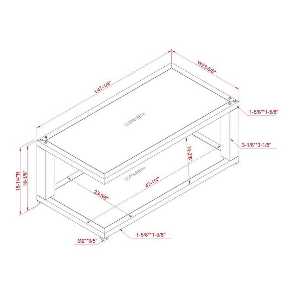 Furniture of America Farrow Dark Walnut and Sand Black Coffee Table