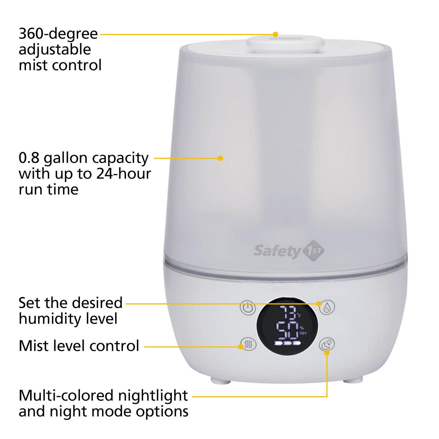 Safety 1st Humid Control Filter Free Cool Mist Humidifier， White