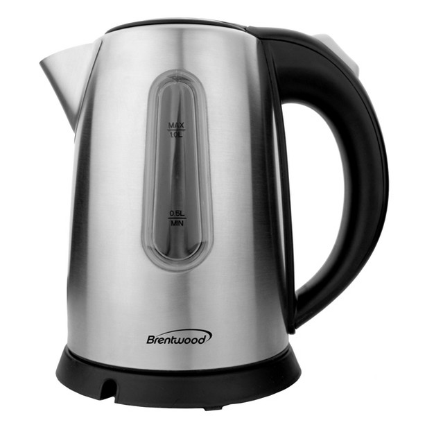 Brentwood 1 Liter Stainless Steel Cordless Electric Kettle In Silver