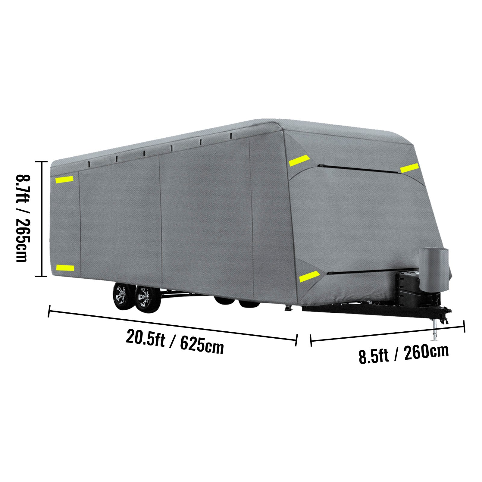 VEVOR RV Cover 18'-20' and Extra-Thick 4 Layers Travel Trailer RV Cover Durable Camper Cover， Waterproof Breathable Anti-UV Ripstop for RV Motorhome with Storage Bag