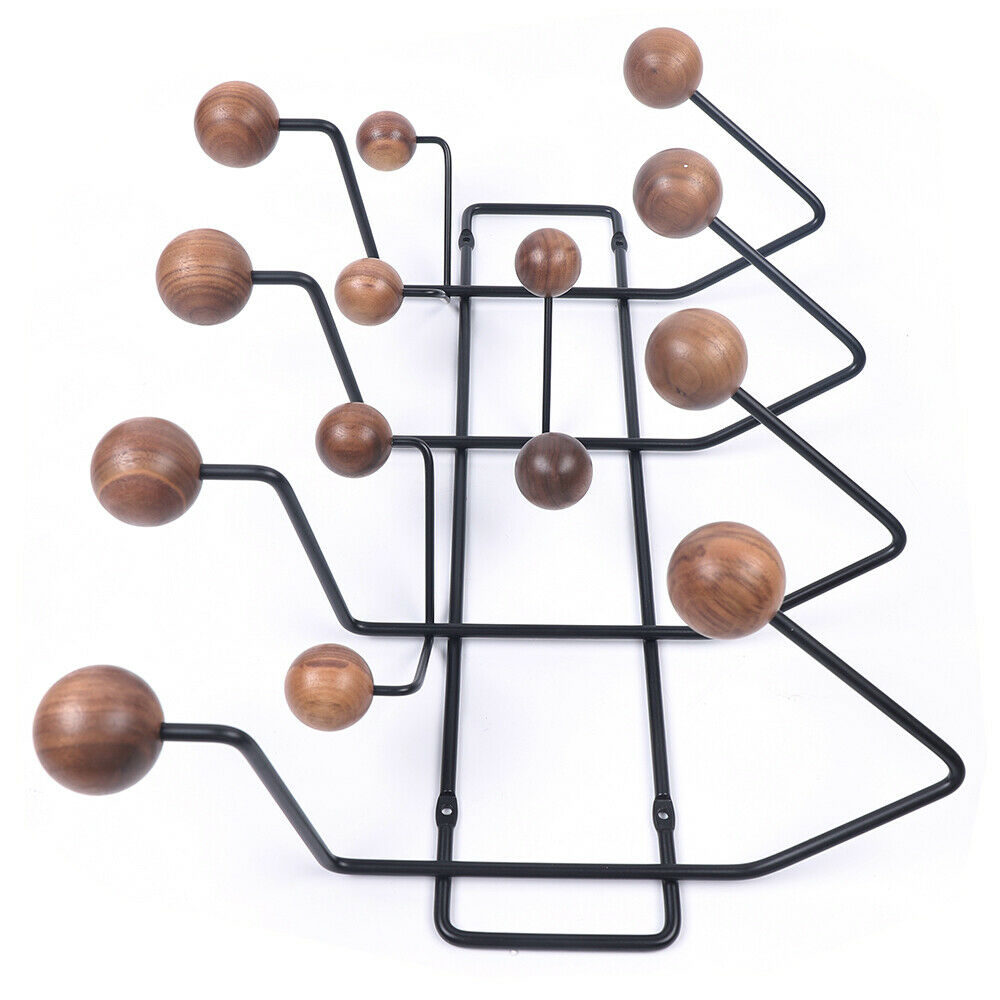 Wall Hanger Coat Rack Hang It All Candy Coat Rack Solid Walnut Wooden Balls Wood Wall Hanger Coat Rack Hang It All Candy Coat Rack Solid Walnut Wooden Balls HatandCoat Racks Wall-mounted Rack