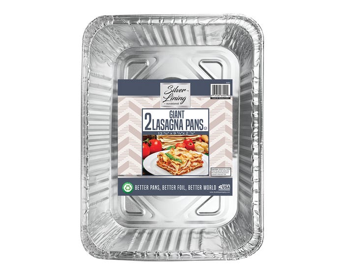 Silver Lining Aluminum Giant Lasagna Pans - 2 Pack - 56430019