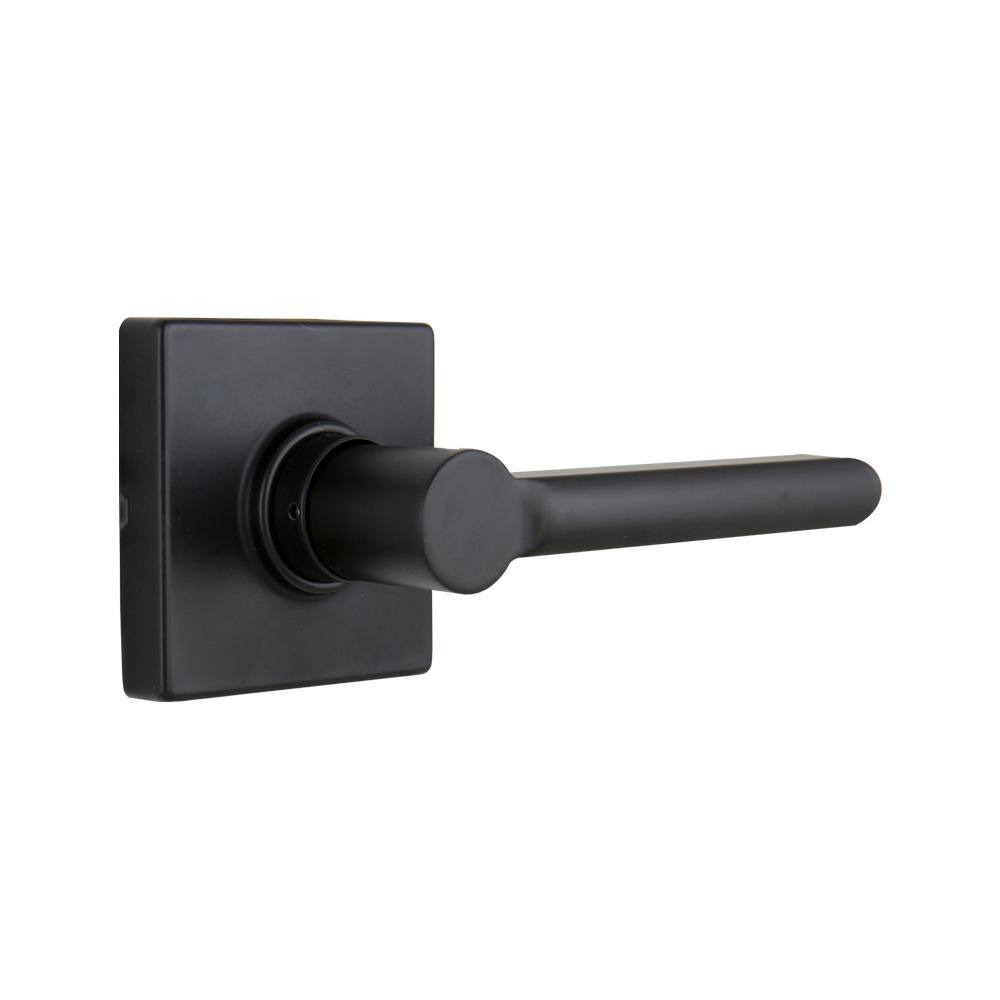 Defiant Tonebridge Matte Black HallCloset Door Lever with Square Rose 32LS3X903A