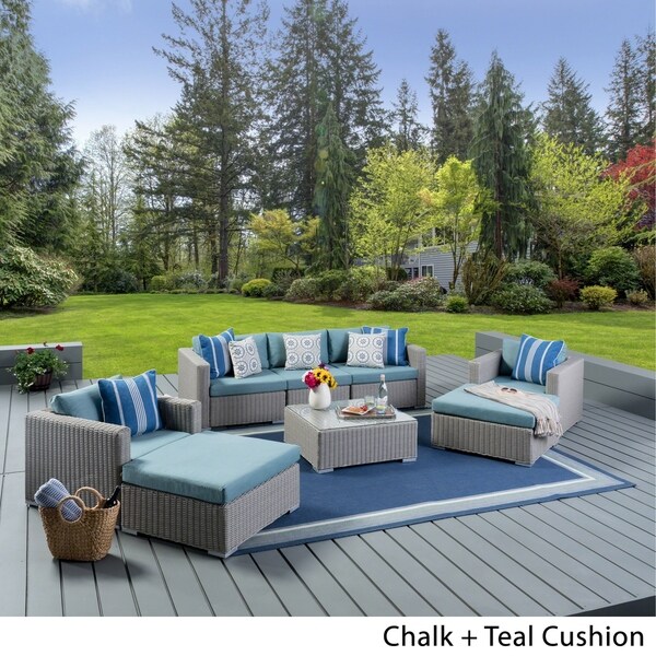 Santa Rosa Outdoor 8piece Wicker Sectional Sofa Set with Cushions by Christopher Knight Home