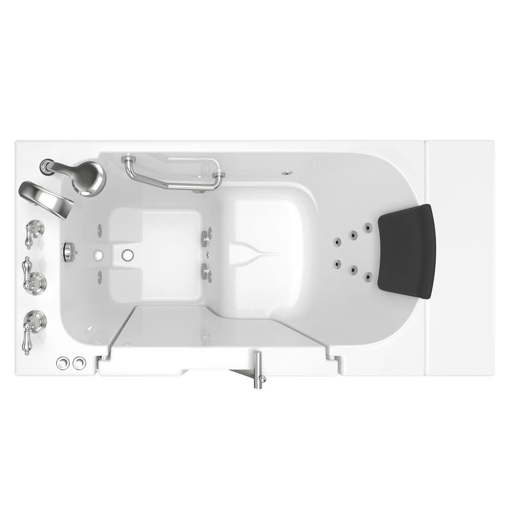 American Standard Gelcoat Premium 52 in. Left Hand Walk-In Whirlpool Bathtub in White 3052OD.109.WLW-PC