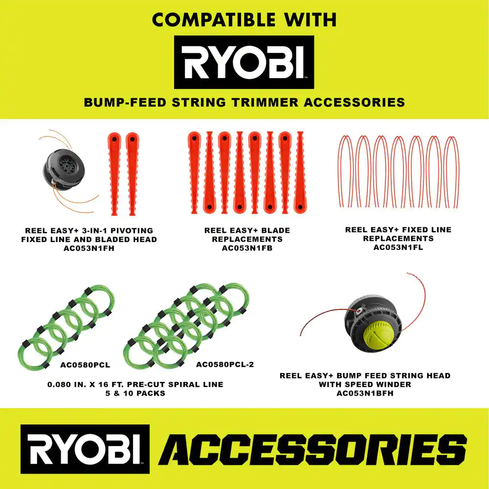 RYOBI P20110-EDG ONE+ 18V Brushless 15 in. Cordless Attachment Capable String Trimmer with Edger Attachment， 4.0 Ah Battery， and Charger