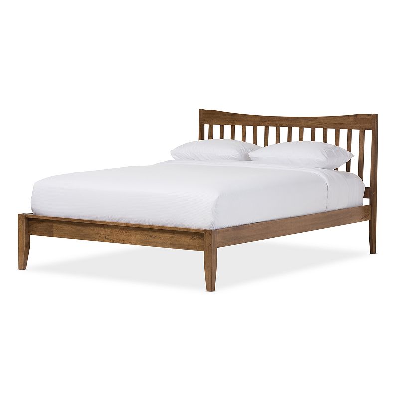 Baxton Studio Edeline Curved Slatted Platform Bed