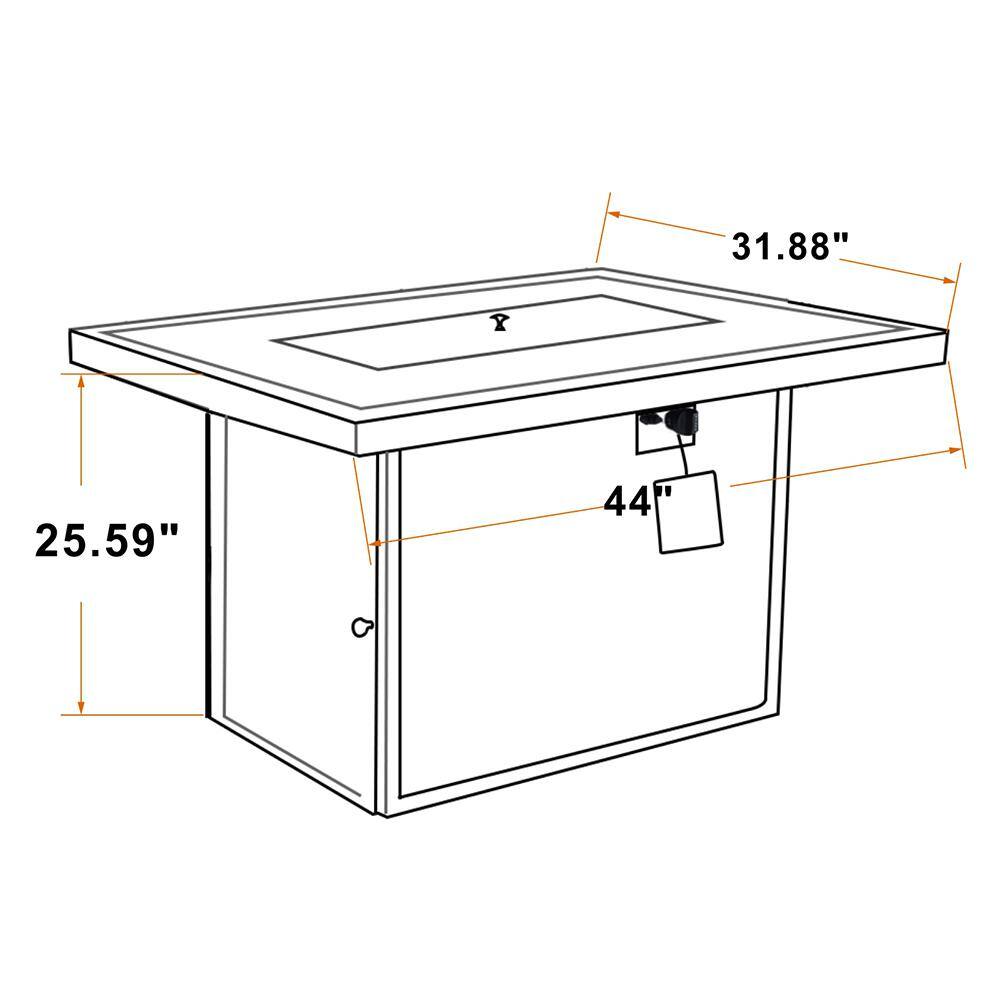 Aluminum Alloy Gray Outdoor Heating with Glass Wind Guard Fire Pit Table Outdoor Heating Fire Pit Tables XY-221-Fire