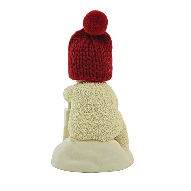 Snowbabies Make Your Own Joy One Figurine 4 0 Inches Blocks Red Knit Hat 6012328 Porcelain Off white