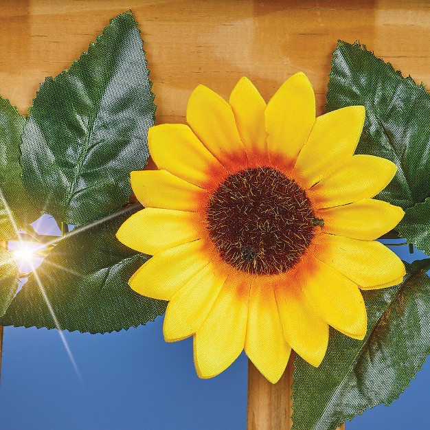 Collections Etc Solar Powered Sunflower String Lights Set Of 10