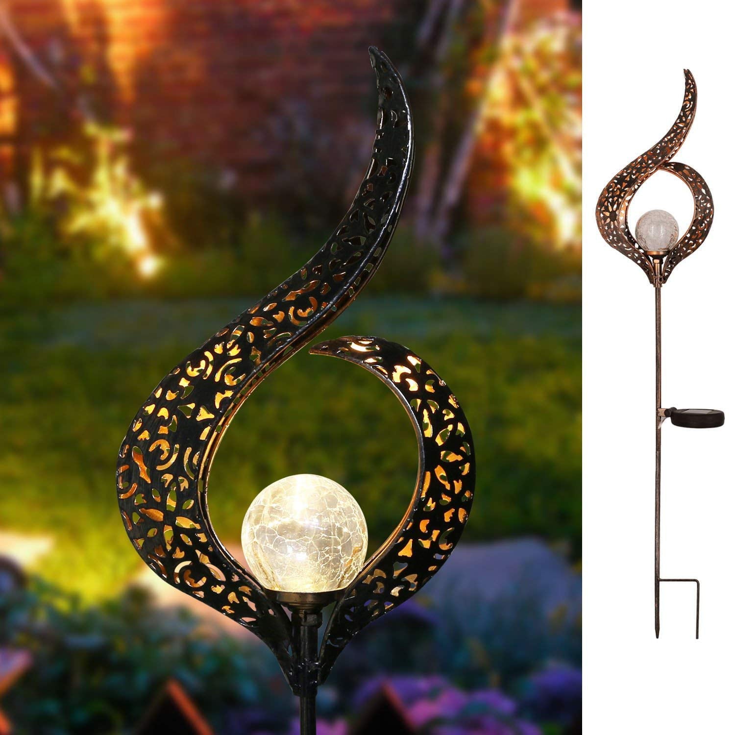 Take Me Flame Solar Garden Lights LED Waterproof Solar Stake Lights Outdoor Decor for Pathway，Lawn，Patio，Courtyard