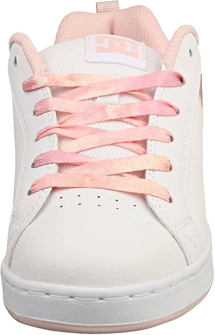 DC Court Graffik Peach White Womens Leather Skate Trainers