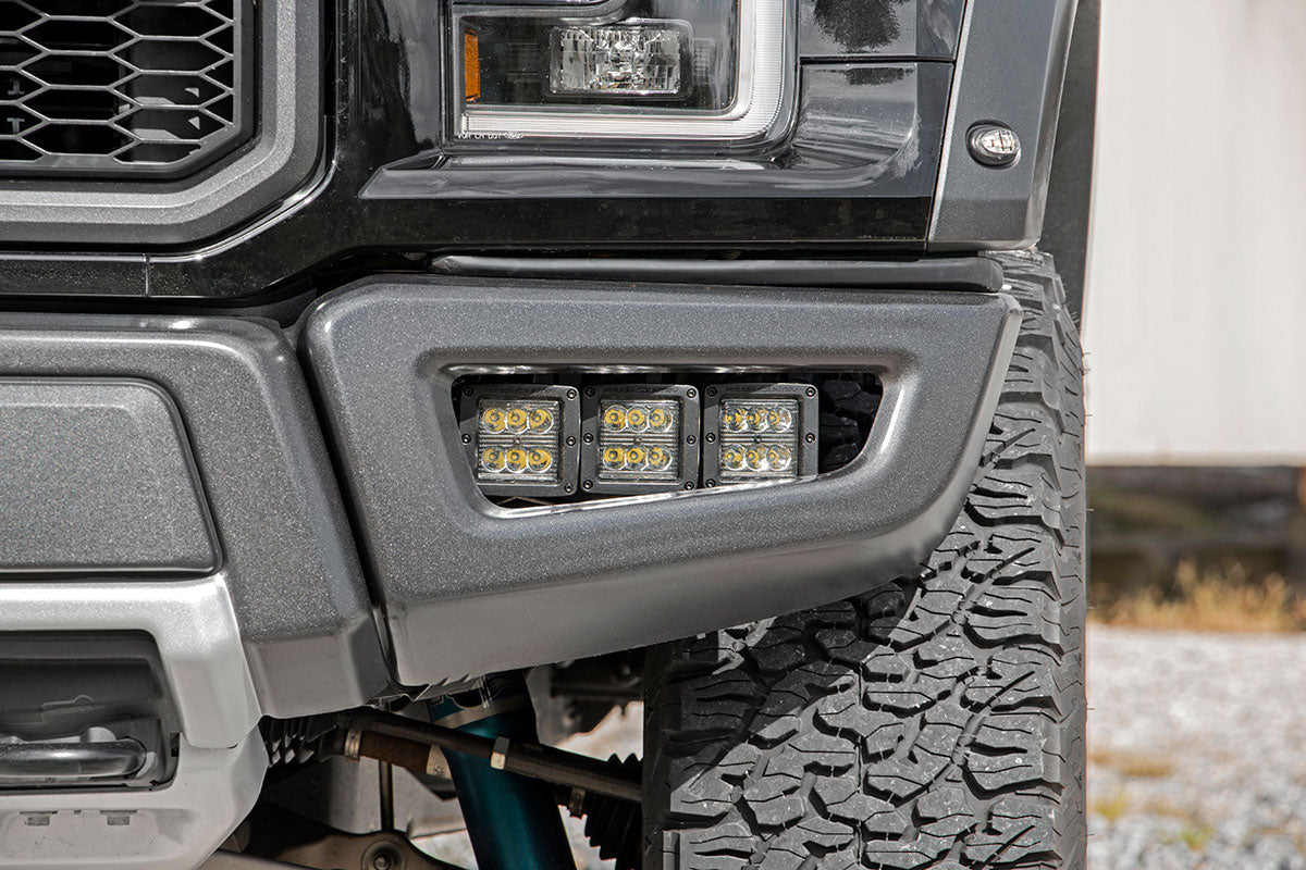 Rough Country Triple LED DRL Fog Light Kit for 2017-2020 Ford Raptor - 70700DRLA