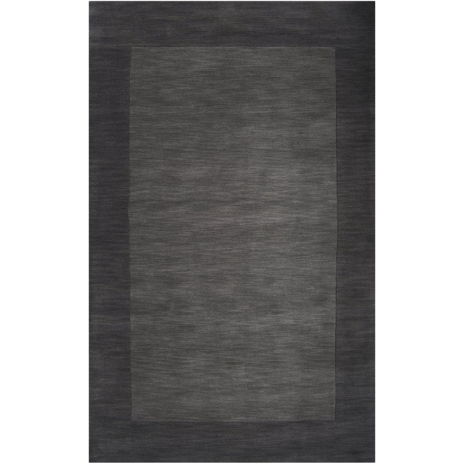 Mystique Collection Wool Area Rug in Jet Black and Charcoal Grey