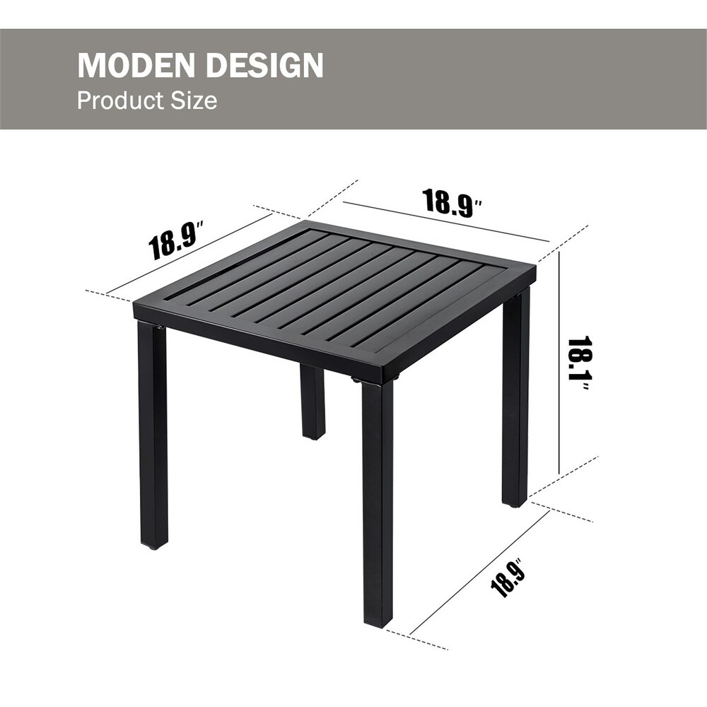 Small Metal Patio Side Table  Anti Rust End Tables for Outdoor Indoor