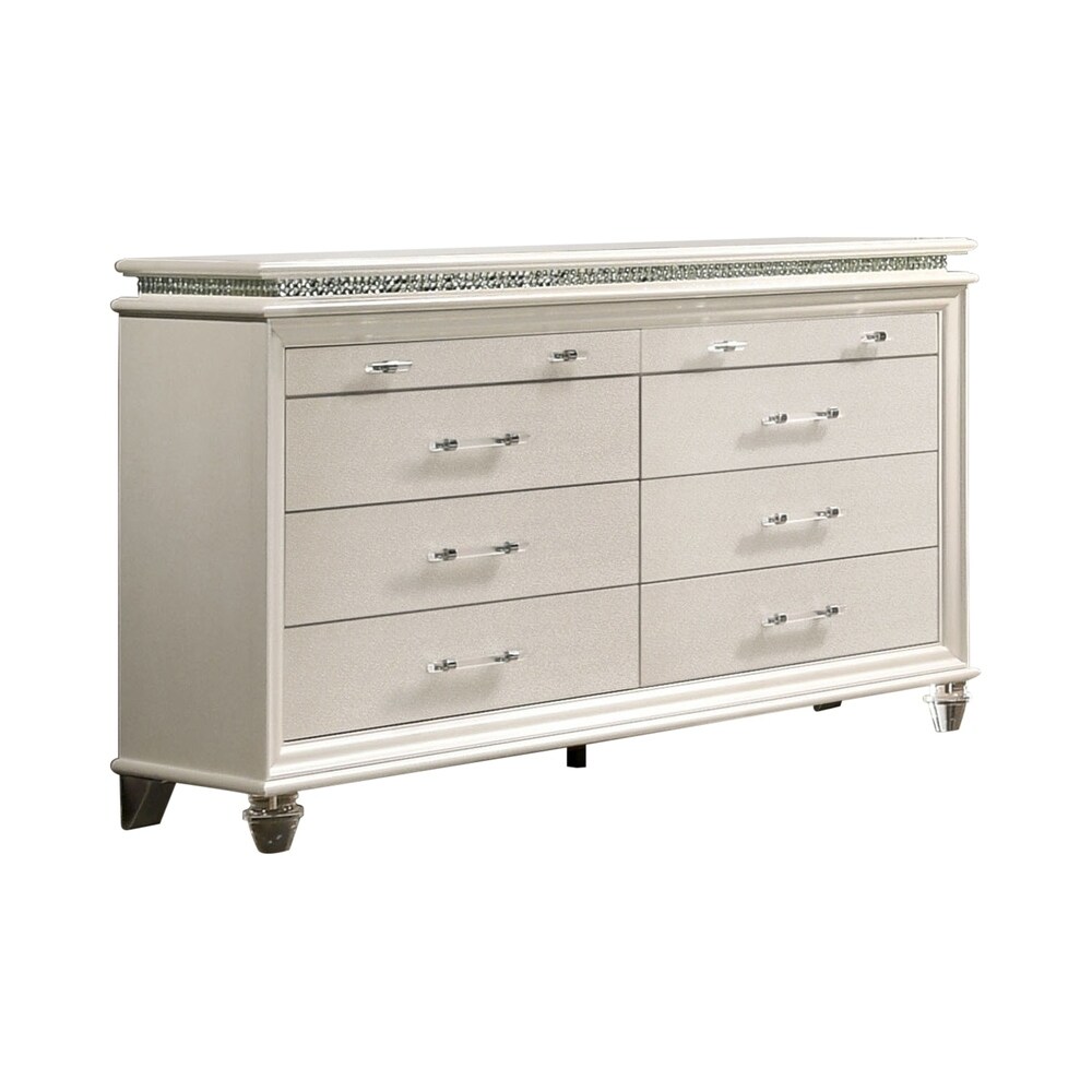 Xian Transitional White 2 piece Nightstand and Dresser Set by Furniture of America