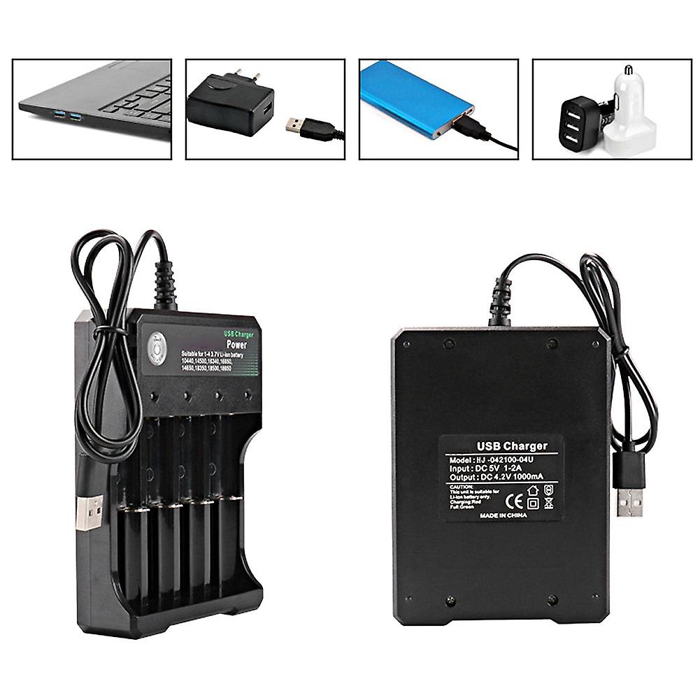 4 Slots Universal Usb Smart Battery Charger For 18650 Rechargeable Battery