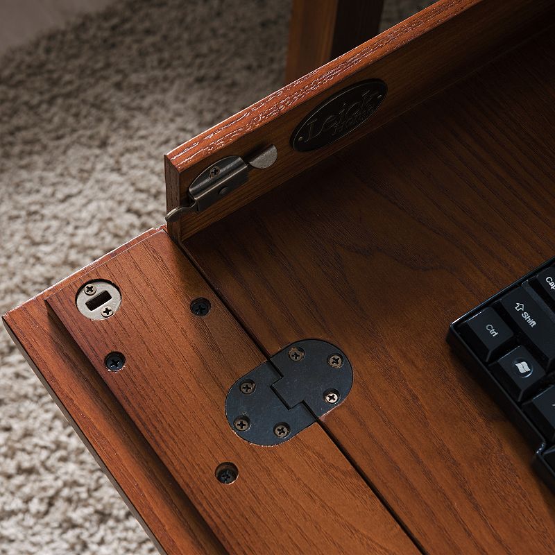 Leick Furniture Rustic Oak and Slate Laptop Desk