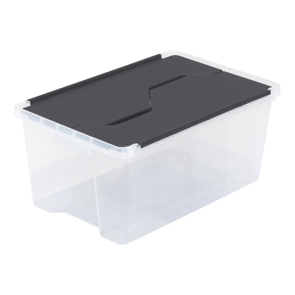 HDX Clear 5.8 Gal. Flip Top Storage Tote ST181108