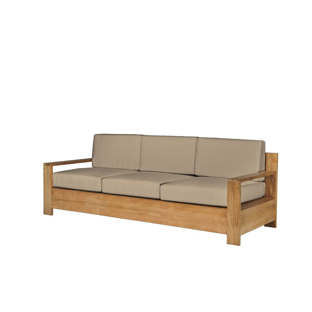 Lothair 4 Piece Teak Deep Seating Outdoor Sofa Set with Sunbrella Cushions