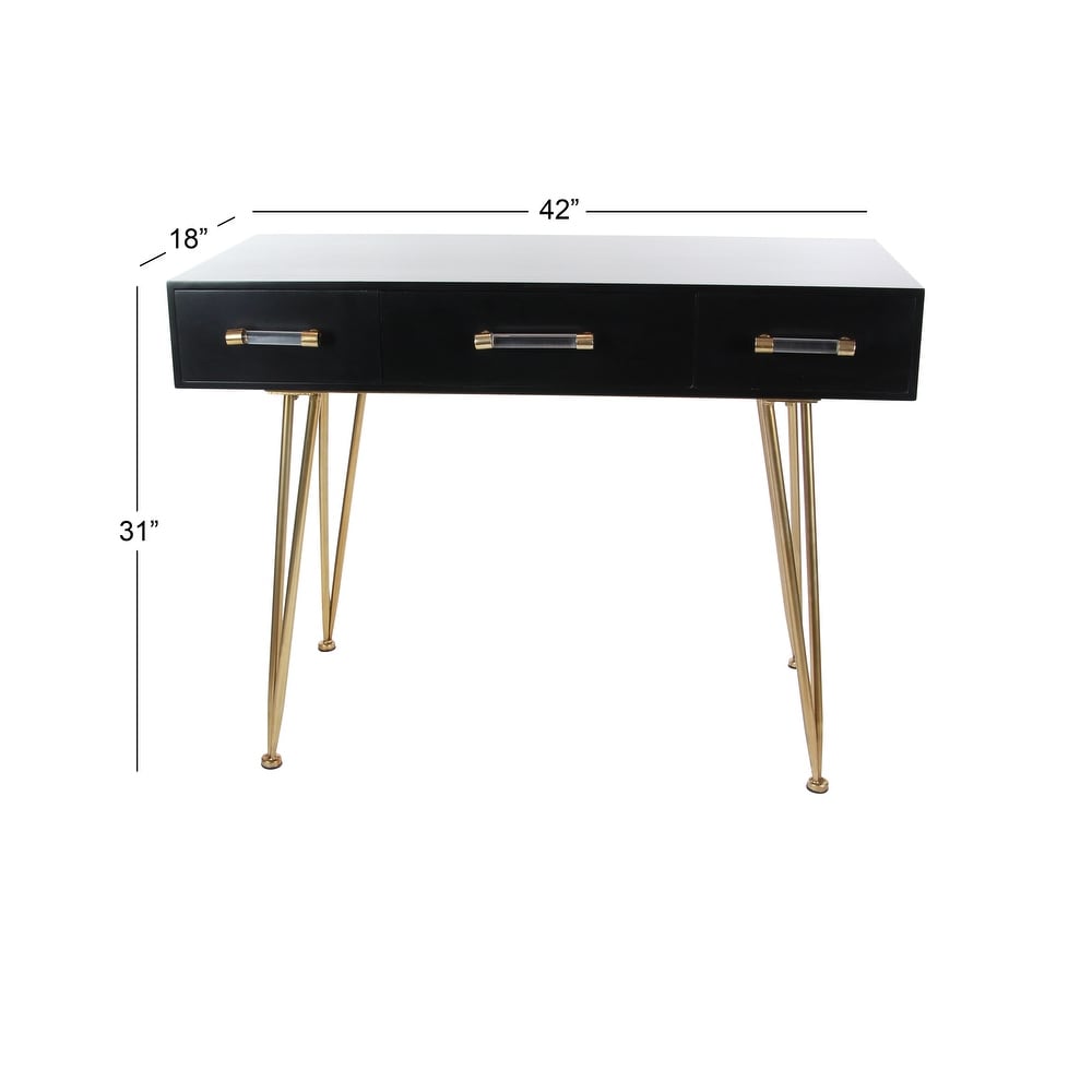 Black Wood Modern Console Table 31 x 42 x 18   42 x 18 x 31