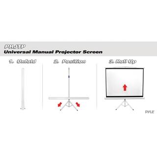 PYLE 84 in. Floor-Standing Portable Tripod Manual Projector Screen PRJTP84