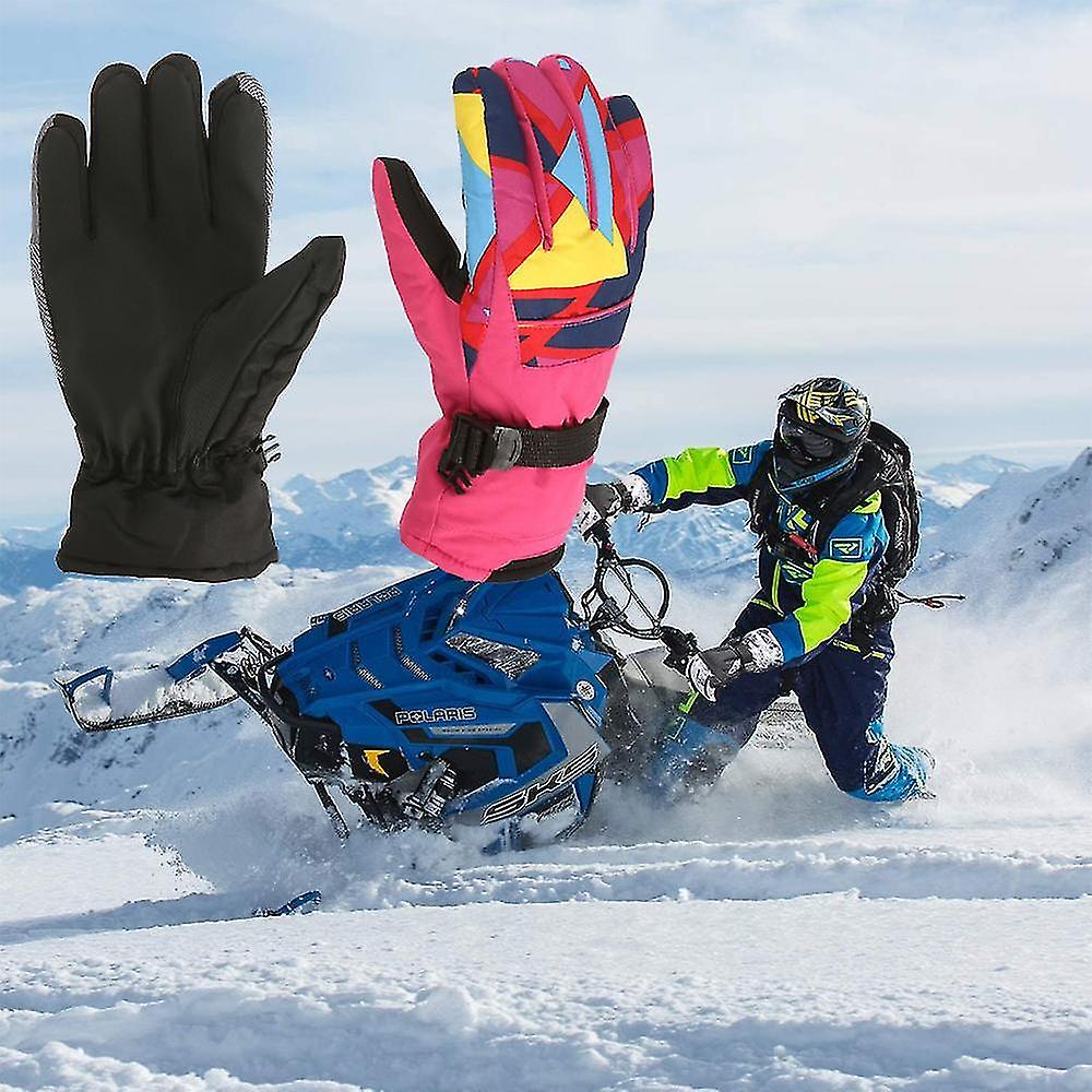 Winter Outdoor Riding Motorcycle Floral Stitching Non-slip Warm Winter Cold Ski Gloves