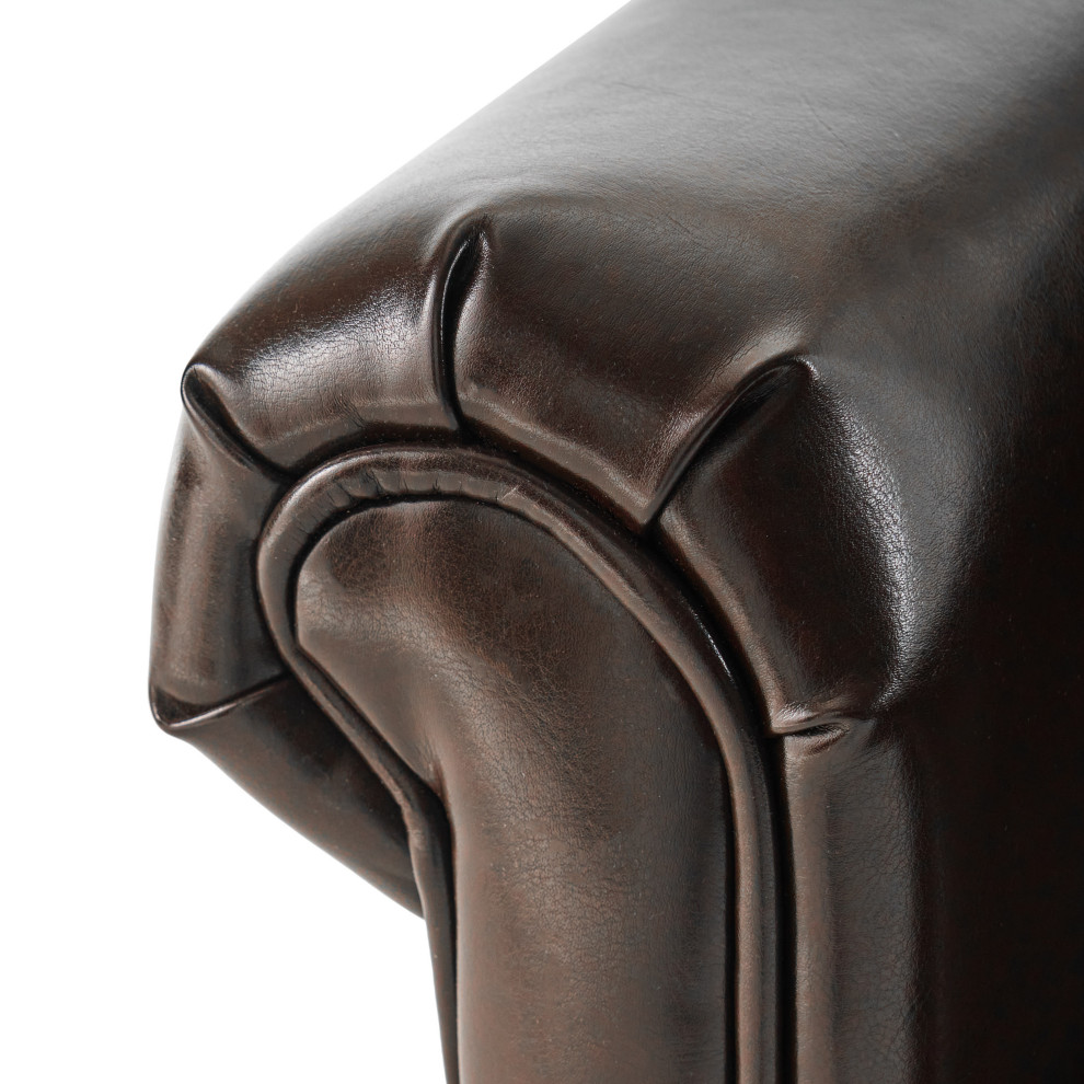 GDF Studio Bristol Leather Club Chair   Transitional   Armchairs And Accent Chairs   by GDFStudio  Houzz