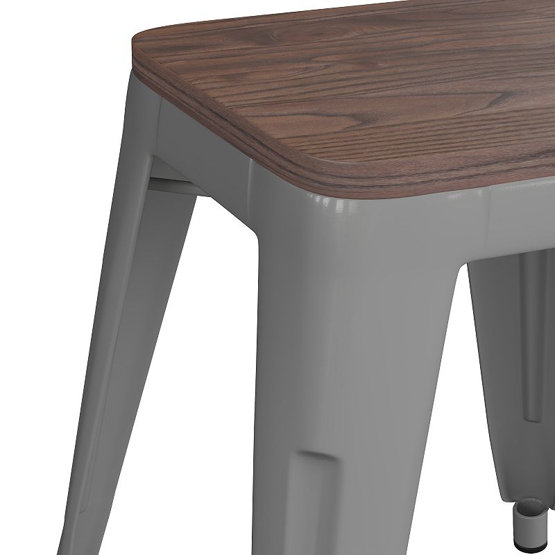 Flash Furniture Kai Gray Backless Table Height Stool 4-piece Set