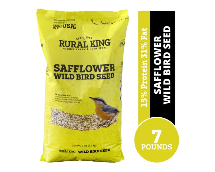 Rural King Safflower， Wild Bird Seed， 7 lb. Bag