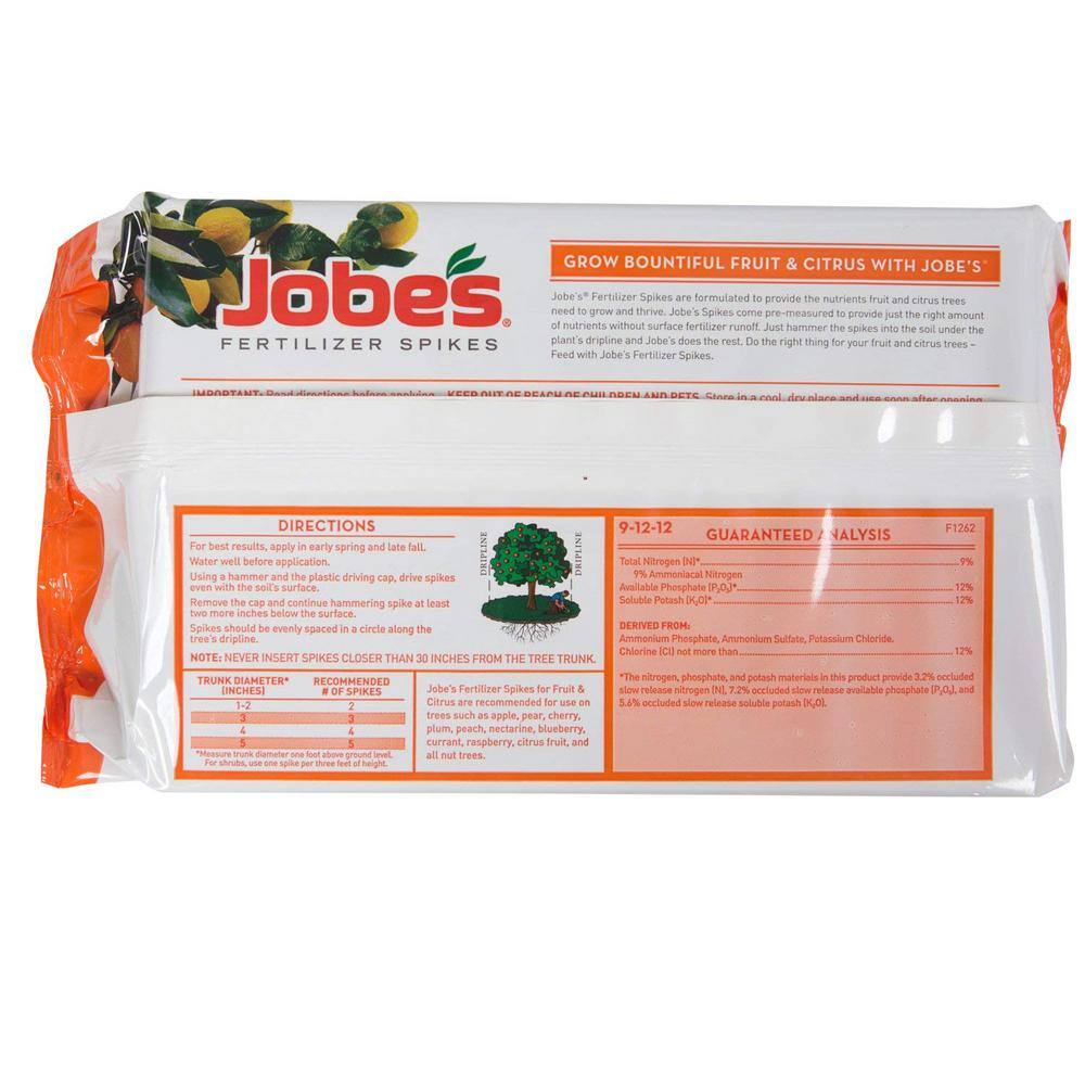 Jobe's 4 lb. Fruit and Citrus Fertilizer Spikes (15-Pack) 01612