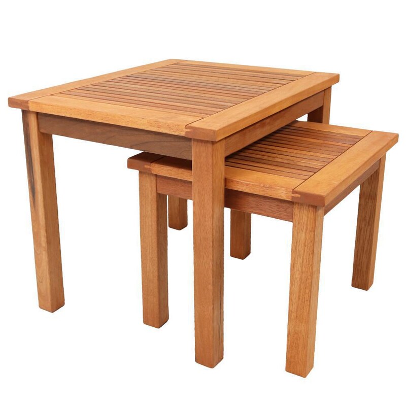 Ultimate Patio Meranti Wood Outdoor Nesting Side Tables