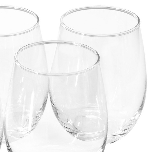 Gibson Home Belinni 4 Piece 18oz Classic Stemless Wine Glass Set