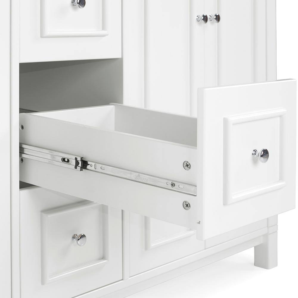 Alaterre Furniture Williamsburg 60 in. W x 21 in. D x 34 in. H Bath Vanity Cabinet without Top in White AVAN60WHBB