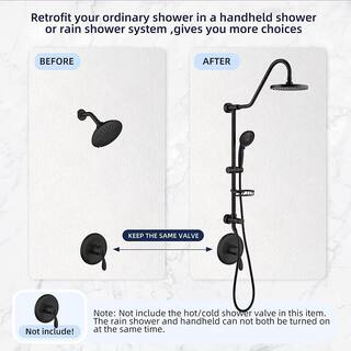 PROOX 5-Spray 8 in. Round Shower System Kit with Hand Shower and Adjustable Slide Bar Soap Dish in Oil Rubbed Bronze PRAE103ORB