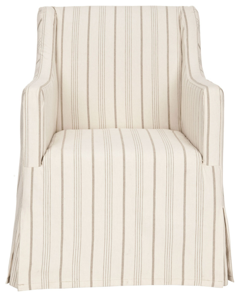 Andrea Slipcover Chair Beige   Transitional   Armchairs And Accent Chairs   by Peachtree Fine Furniture  Houzz