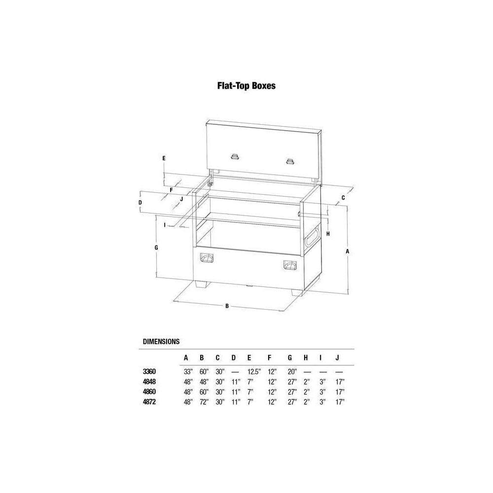 48 In. x 72 In. Flat Top Storage Box ;