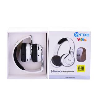 CONTIXO KB2600 Kid Safe 85db Foldable Wireless Bluetooth Headphone Built-in Microphone Micro SD Music Player (White) KB-2600 White