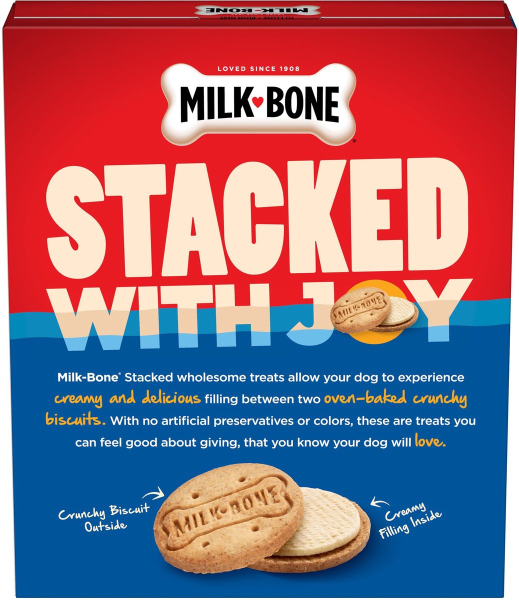 Milk-Bone Stacked Biscuits Molasses and Peanut Butter Flavor Dog Treats