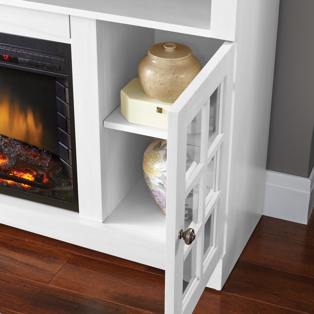 Muskoka Huntley 59 in TV Stand with Electric Fireplace in White   59\