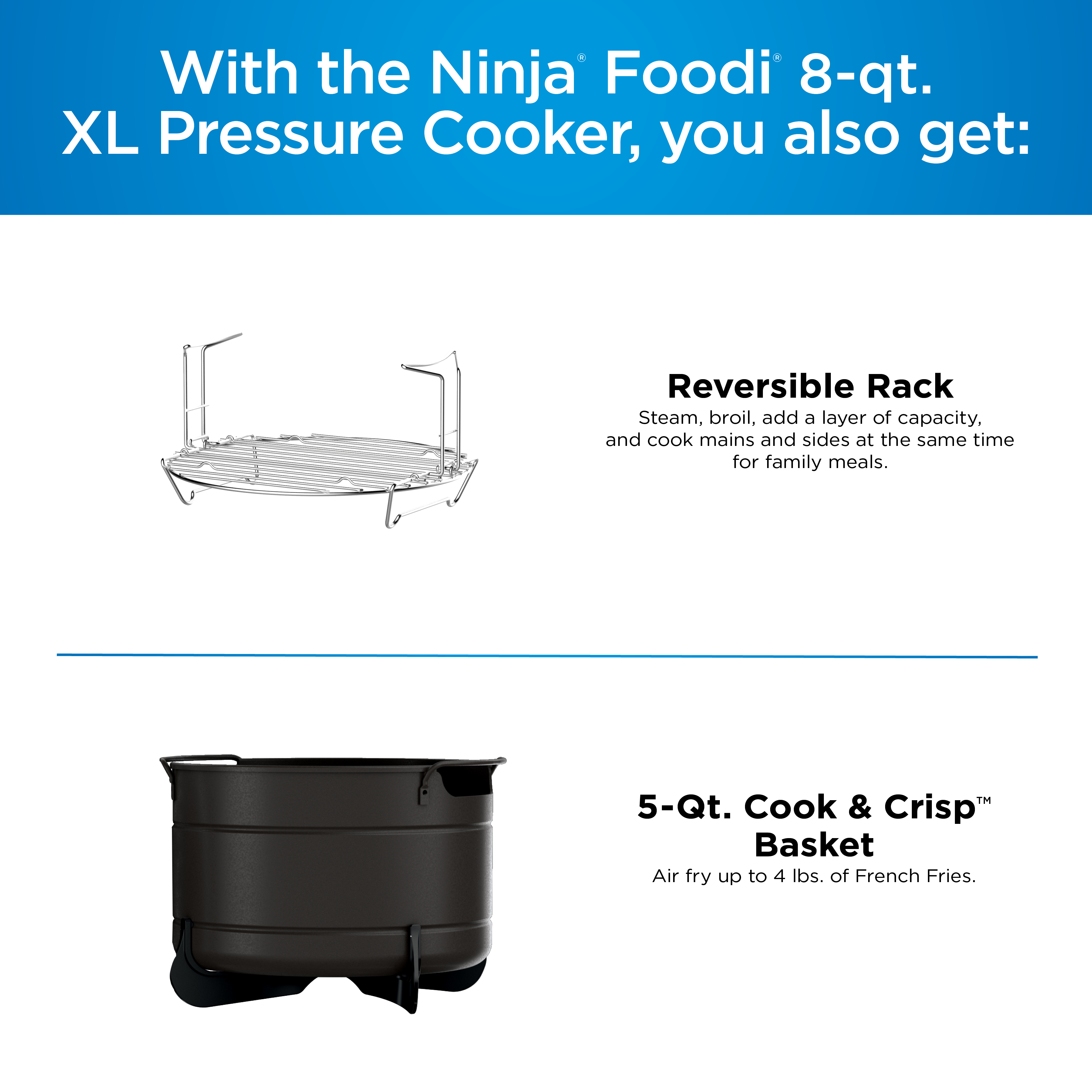 Ninja Foodi 10-in-1 8-quart XL Pressure Cooker Air Fryer Multicooker， Stainless， OS400