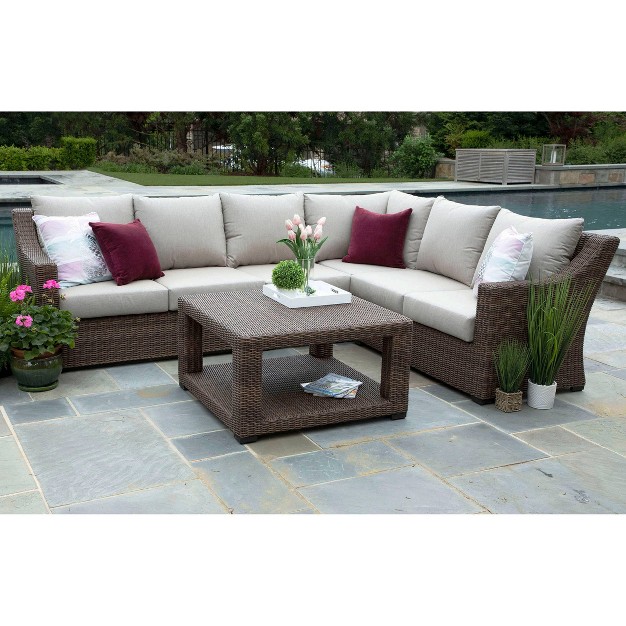 Alder 5pc Sunbrella Sectional Set Beige Canopy Home And Garden