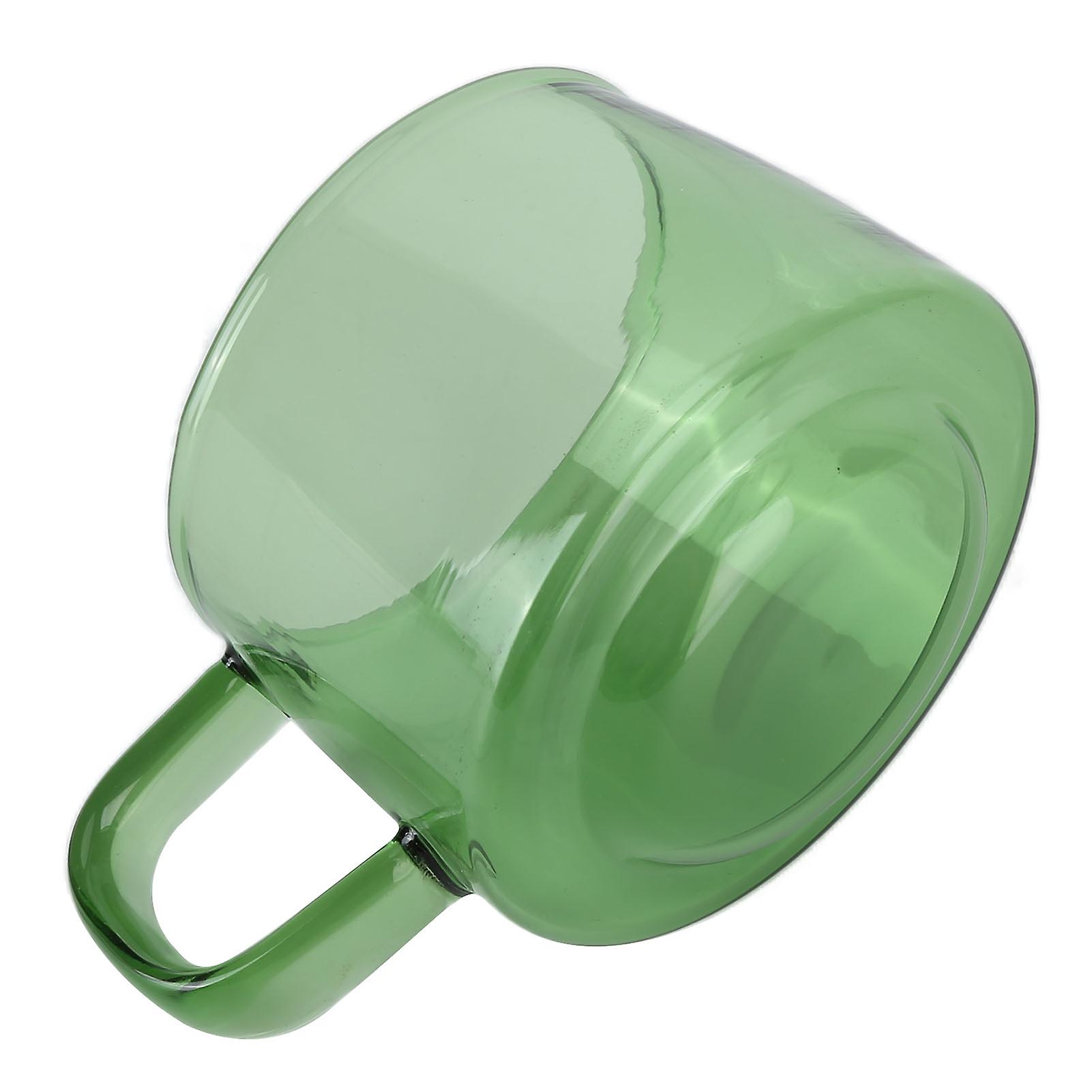 Transparent Coffee Cup 250ml Borosilicate Cup Glass Tea Water Milk Mug With Handlegreen