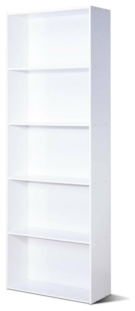 Costway 5 Shelf Storage Bookcase Modern Multi Functional Display Furni White   Contemporary   Bookcases   by La La Lander  Houzz